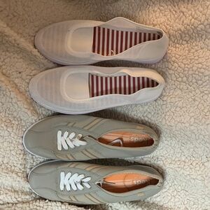 Keds Women's Cream and Tan Sneakers